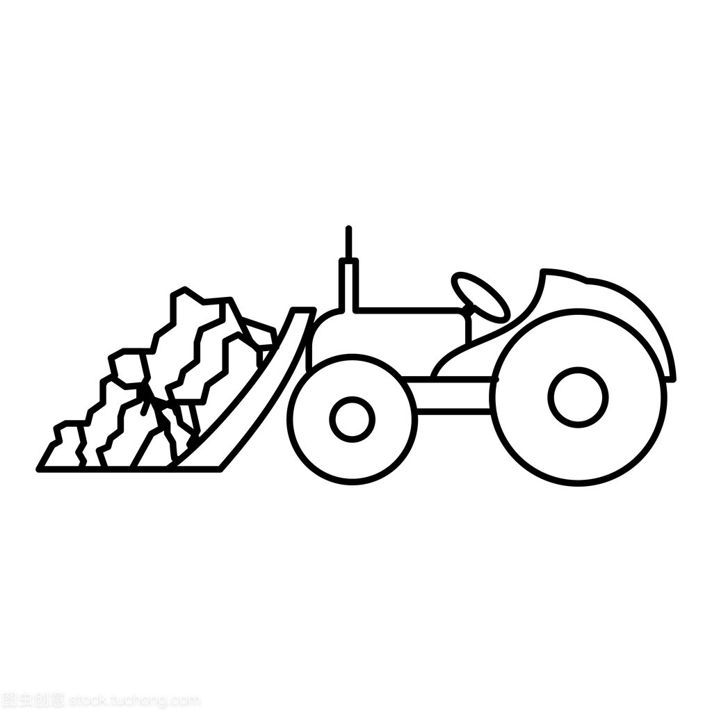拖拉机图标,大纲样式